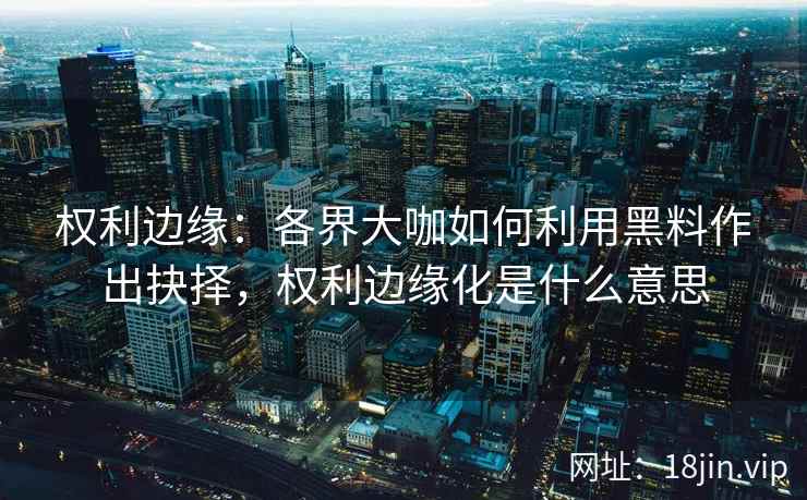 权利边缘：各界大咖如何利用黑料作出抉择，权利边缘化是什么意思