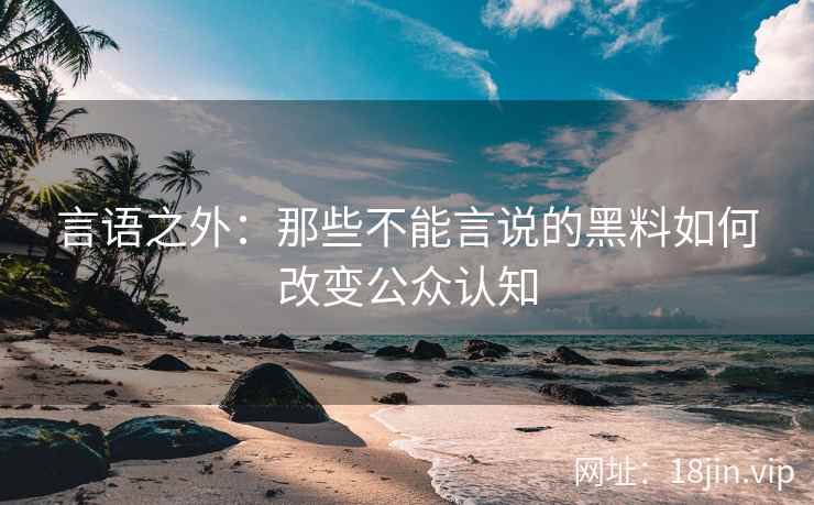 言语之外：那些不能言说的黑料如何改变公众认知