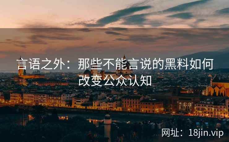 言语之外：那些不能言说的黑料如何改变公众认知