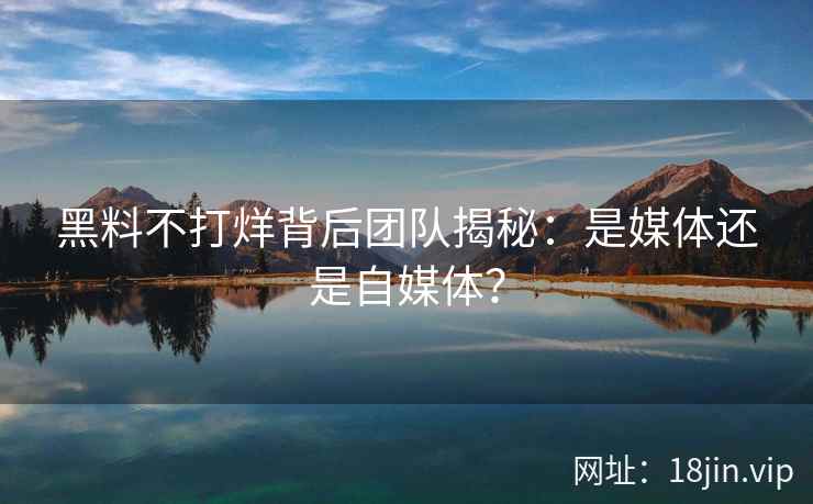 黑料不打烊背后团队揭秘：是媒体还是自媒体？
