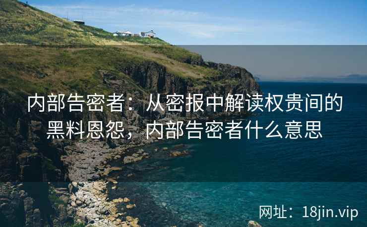 内部告密者：从密报中解读权贵间的黑料恩怨，内部告密者什么意思