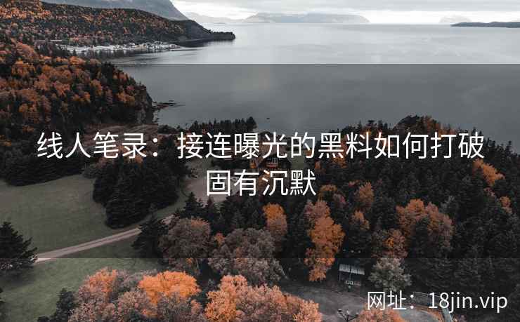 线人笔录：接连曝光的黑料如何打破固有沉默