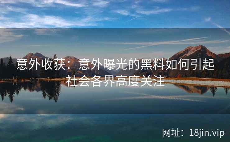 意外收获：意外曝光的黑料如何引起社会各界高度关注