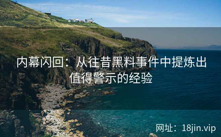 内幕闪回：从往昔黑料事件中提炼出值得警示的经验