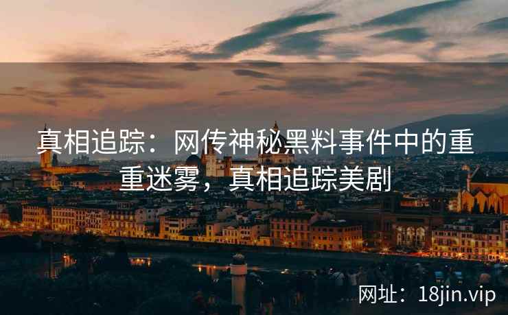 真相追踪：网传神秘黑料事件中的重重迷雾，真相追踪美剧