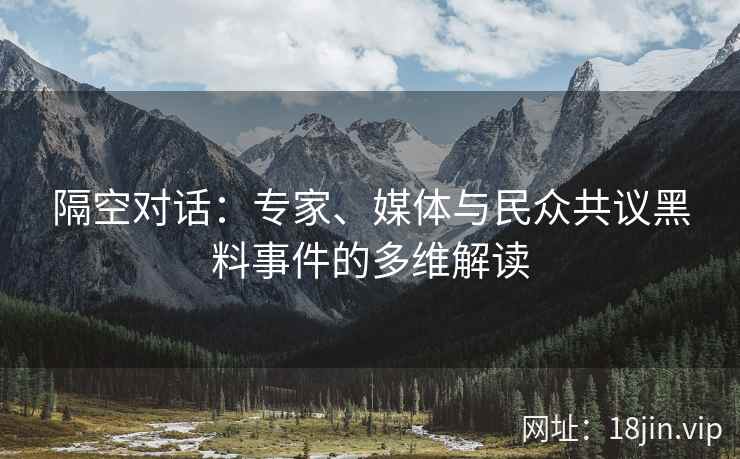隔空对话：专家、媒体与民众共议黑料事件的多维解读