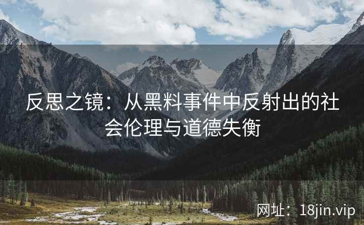 反思之镜：从黑料事件中反射出的社会伦理与道德失衡