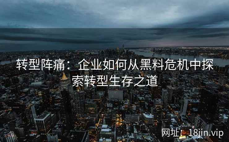 转型阵痛：企业如何从黑料危机中探索转型生存之道
