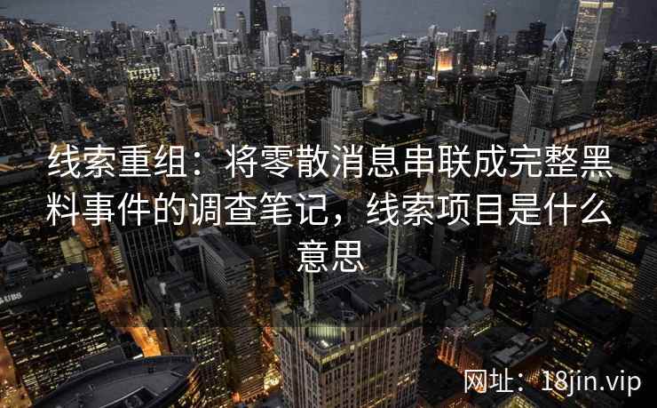 线索重组：将零散消息串联成完整黑料事件的调查笔记，线索项目是什么意思